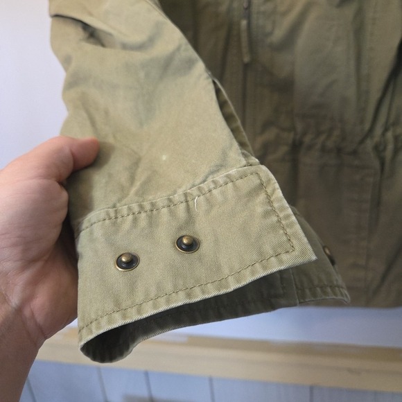 JCREW Womens Small Olive Green Full Zip Cinch Waist Utility Jacket G1506 TT1 - Picture 9 of 13